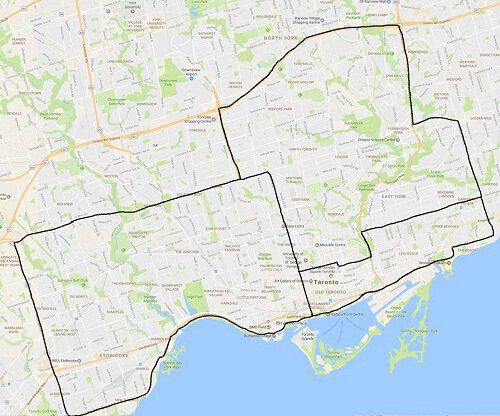 map of City of Toronto 