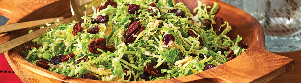 Brussels sprout slaw with maple vinaigrette