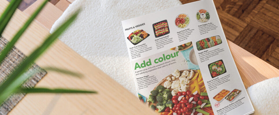 image-banner Entertaining Trays brochure open on a bench