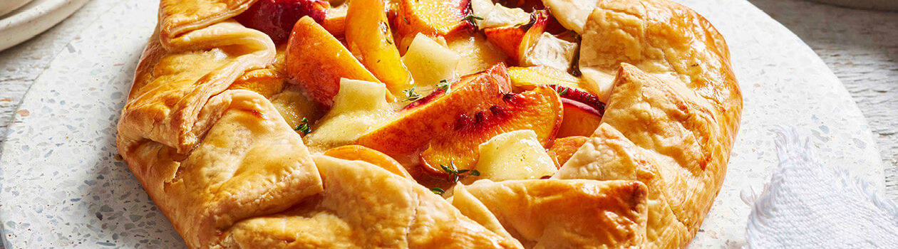 Peach & brie rustic tart