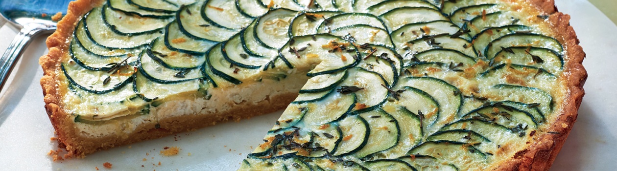 Zucchini & goat cheese tart