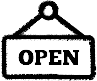 open_icon Black Hanging Open Sign Icon
