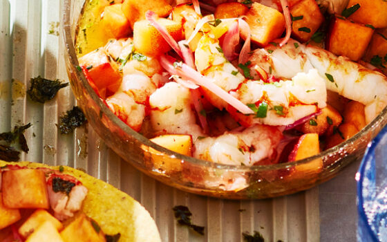Shrimp and Peach Ceviche
