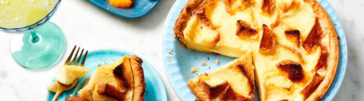 Brioche pudding pie