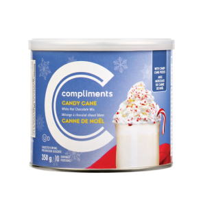 Container of Compliments Candy Cane White Hot Chocolate Mix