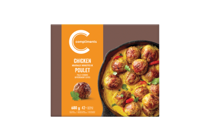 Orange box of chicken meatballs