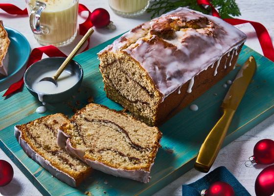 Festive cake being decorated