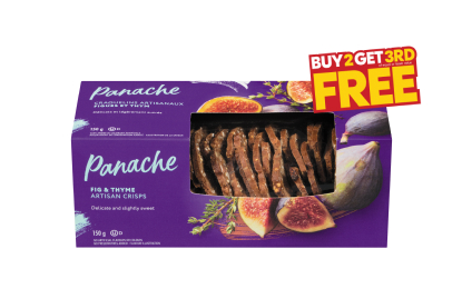 Package of Panache Fig & Thyme crisps 