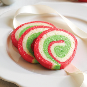  Icebox swirl cookies on a white plate