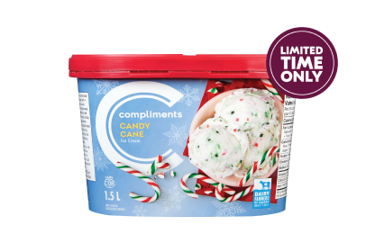 1.5 L container of Compliments Candy Cane Ice Cream