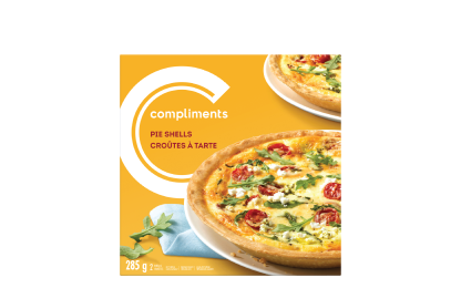 Compliments pie shells in yellow package.