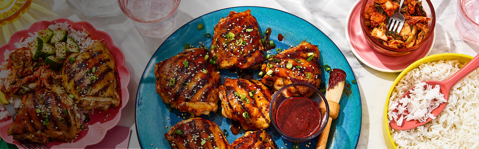 Overhead shot of Korean BBQ Chicken