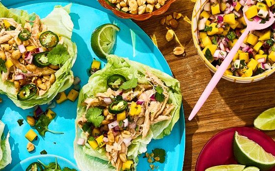 Thai-Inspired Mango Chicken Lettuce Wraps