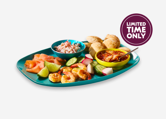 Seacuterie board on a turquoise plate
