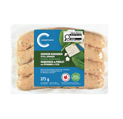 Compliments Chicken Feta & Spinach Sausage